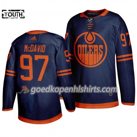Edmonton Oilers Connor McDavid 97 Adidas 2019-2020 Blauw Authentic Shirt - Kinderen